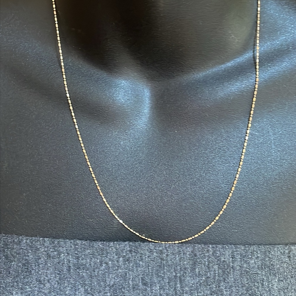 Solid 10K Yellow Gold Dot Dash Dot-Dash Chain Necklace